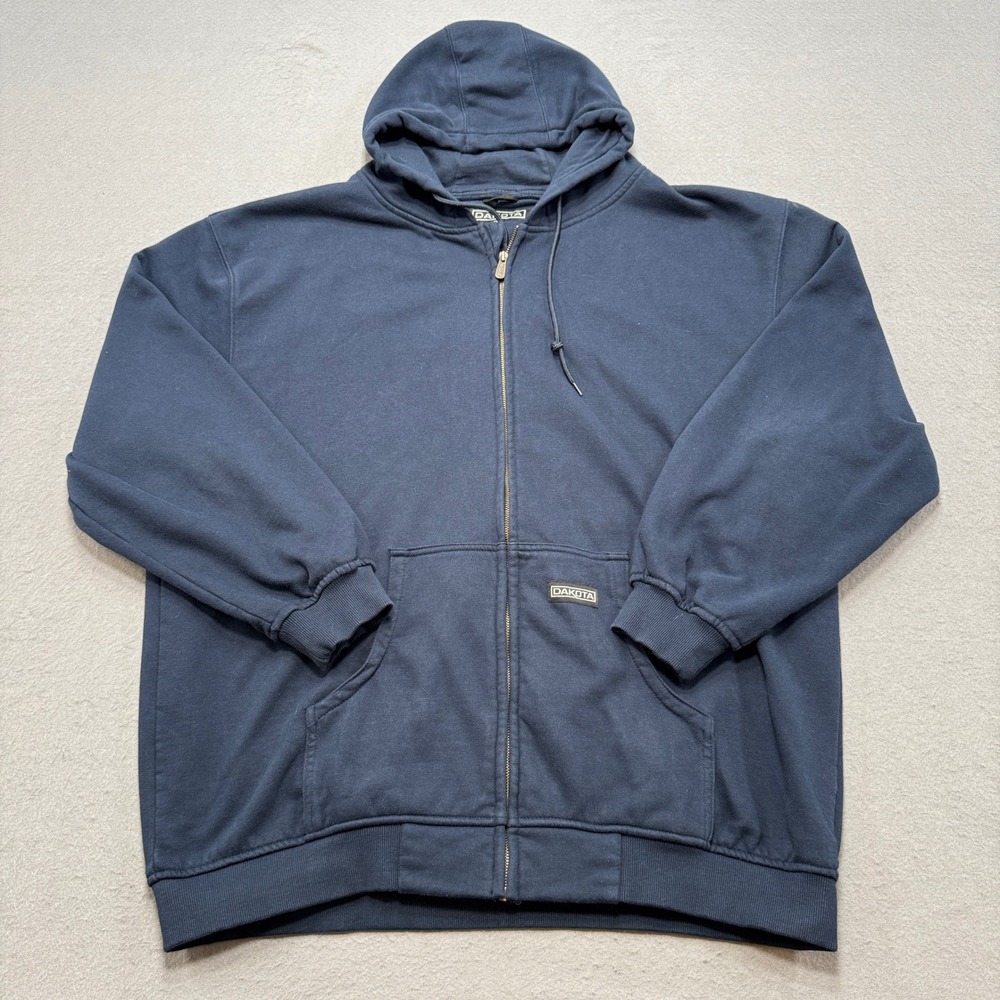 Dakota Hoodie Men's 3XL Navy Blue Zip Up Fleece Lined Loose Fit Utility Workwear